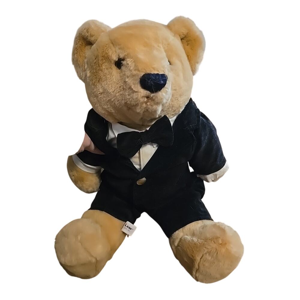 Vintage Love Land Balloon Club Teddy Bear in‎ Tuxedo Plush Stuffed Animal Toy